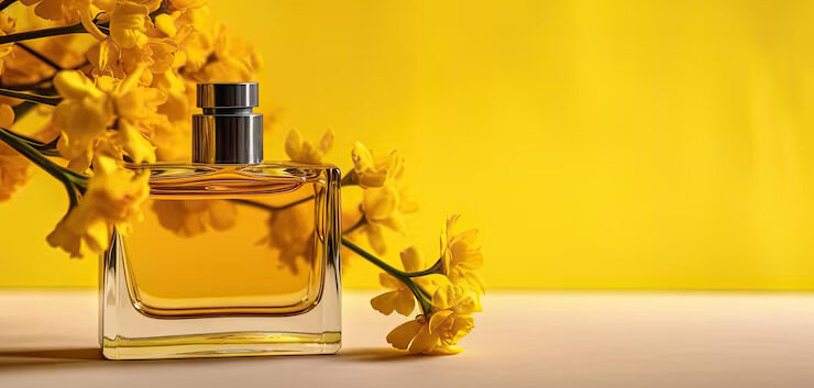 transparent-bottle-perfume-with-label-white-background-fragrance-presentation-with-daylight-trending-concept-natural-materials-with-yellow-field-flowers-women-s-men-s-essence_505557-10157